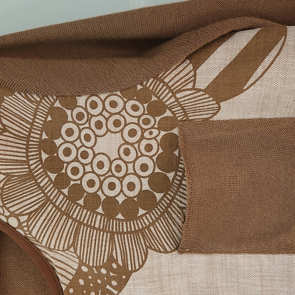 Aoyidao, Women's L Medium Brown Jerse Sleeves, Linen Fabric w Design Front/Back - Picture 2 of 8